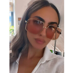 Dior ArchiDior S1U Oversized Sunglasses in Gold Pink